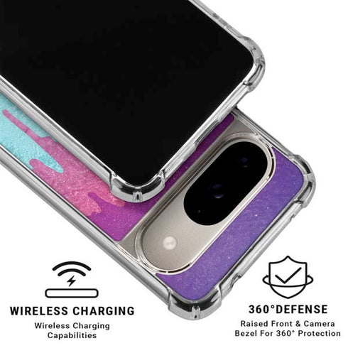 Paint Splatter Purple Google Pixel 10 Clear Case